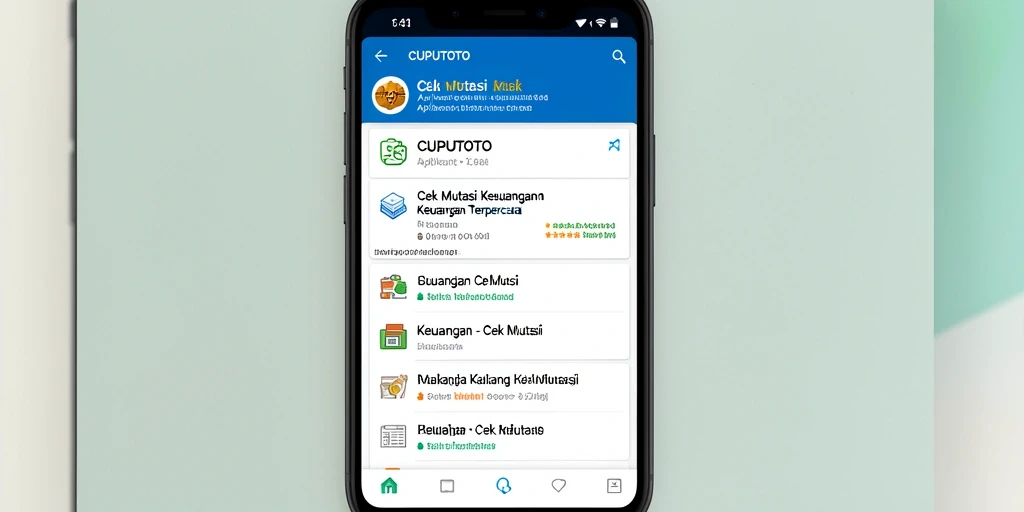 Tampilan antarmuka CUPUTOTO dengan fitur Cek Mutasi yang praktis.