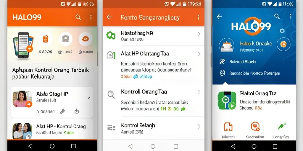 Tampilan antarmuka HALO99 yang ramah pengguna untuk kontrol orang tua.