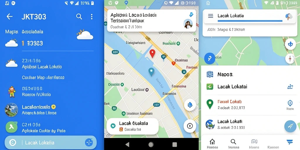 Antarmuka JKT303 menampilkan peta lokasi terkini dengan informasi cuaca.