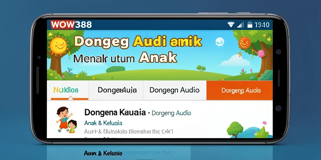 Antarmuka WOW388 yang ramah anak dengan koleksi dongeng audio.