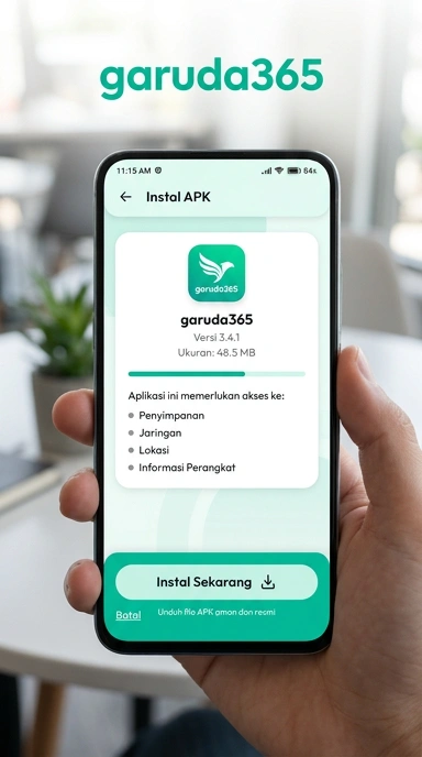 Tampilan halaman APK garuda365